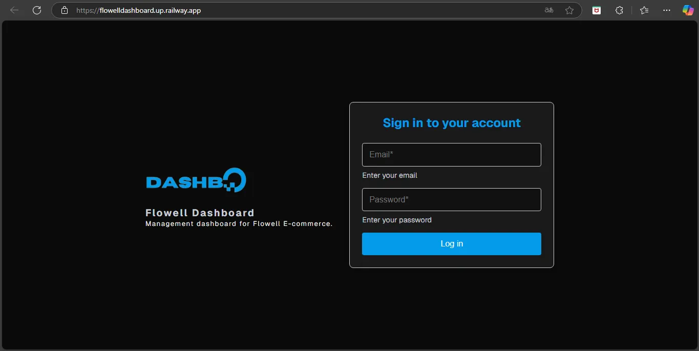 Image of Flowell Dashboard (currently under construction)